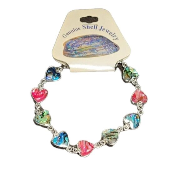 👋 3/$15 NATURAL SHELL HEART BRACELET - Picture 1 of 8